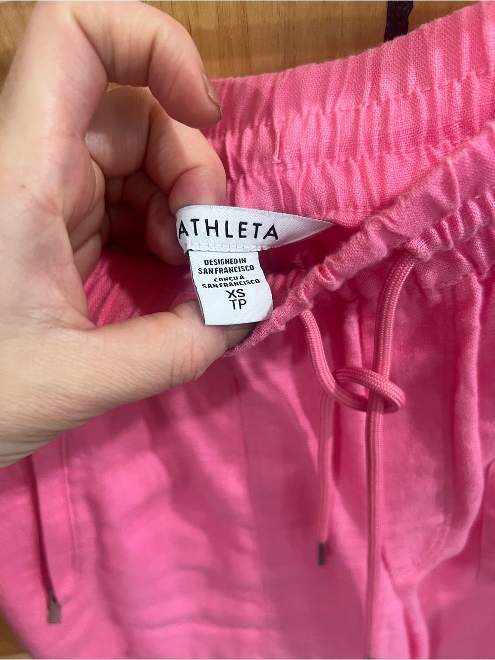 Athleta Retreat Wide Leg Linen Pant XS Pink - Picture 9 of 9